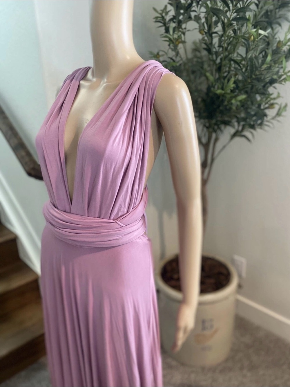 Lulus Magical Movement Dusty Rose Wrap Maxi Dress // Size Medium - Picture 8 of 10